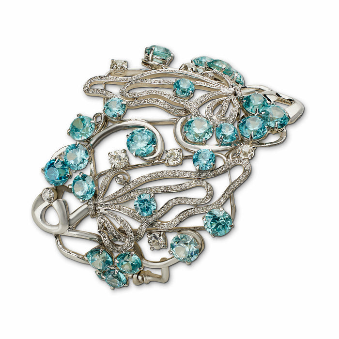 Macklowe Gallery Seaman Schepps Blue Zircon and Diamond Bracelet