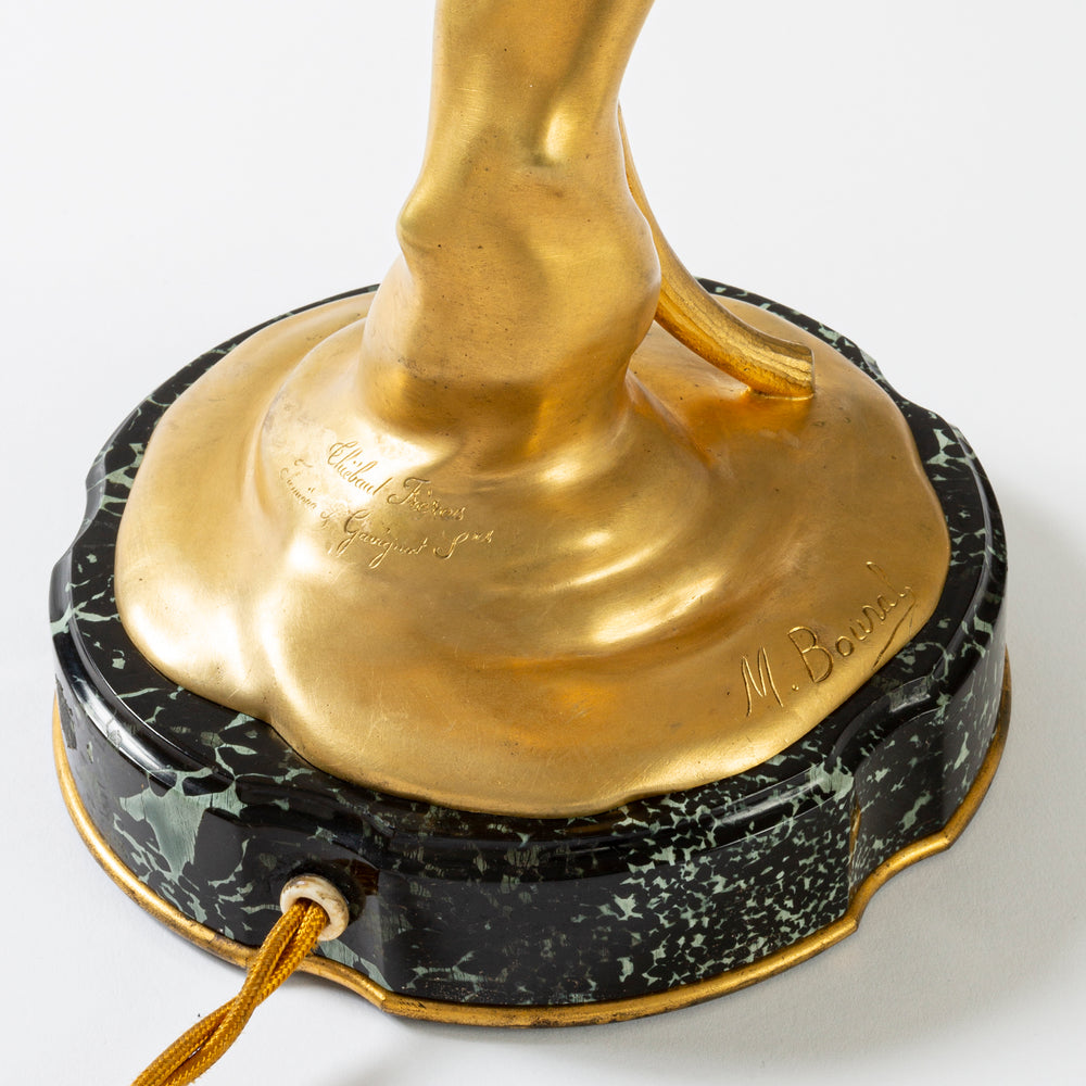 
                      
                        Macklowe Gallery Maurice Bouval Pair of Gilt Bronze "Obsession et Reve" Candelabra
                      
                    