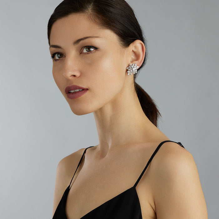 Macklowe Gallery Diamond Day/Night Cluster Pendant Earrings