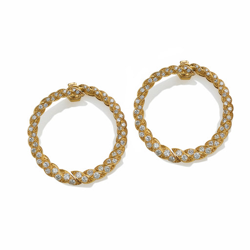 Macklowe Gallery French Diamond Hoop Earrings