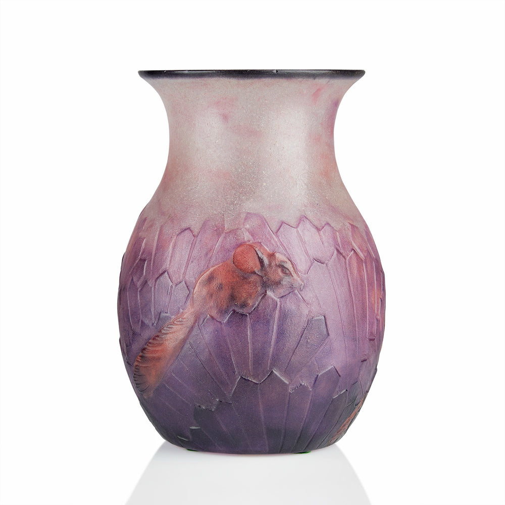 
                      
                        Macklowe Gallery Gabriel Argy-Rousseau "Ecureuils Dans L'Herbe" Pâte de Verre Glass Vase
                      
                    