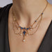 Macklowe Gallery Montana Sapphire, Seed Pearl and Diamond Garland Necklace