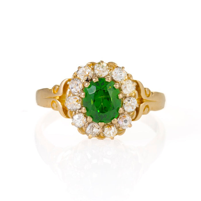 Macklowe Gallery Demantoid Garnet and Diamond Ring