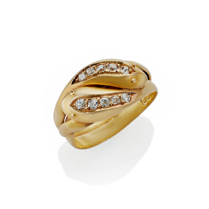 Macklowe Gallery English Diamond Double Snake Ring