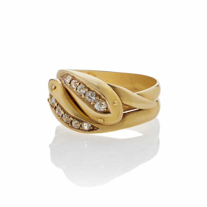 Macklowe Gallery English Diamond Double Snake Ring