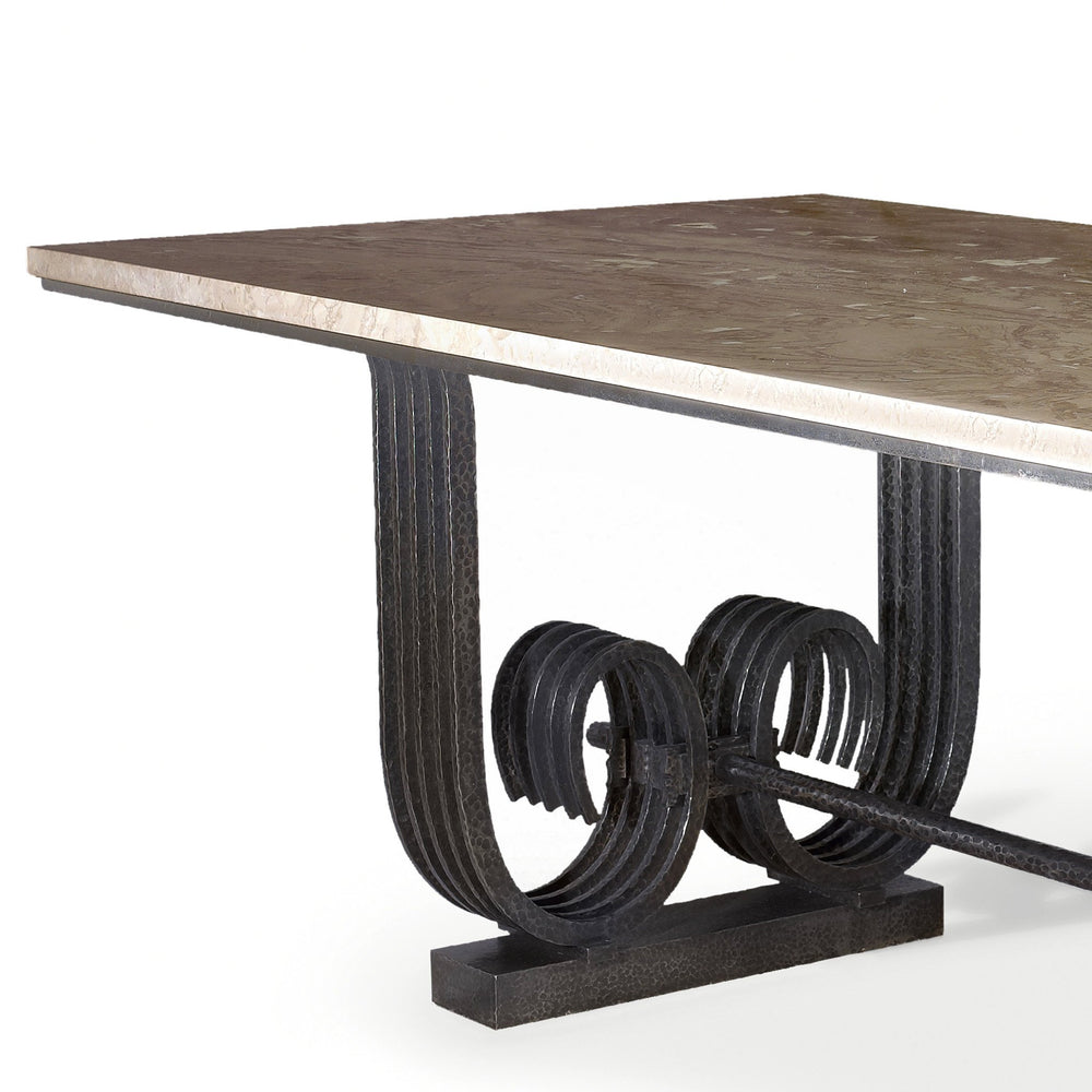 
                      
                        Macklowe Gallery Raymond Subes Wrought Iron and Marble Table
                      
                    