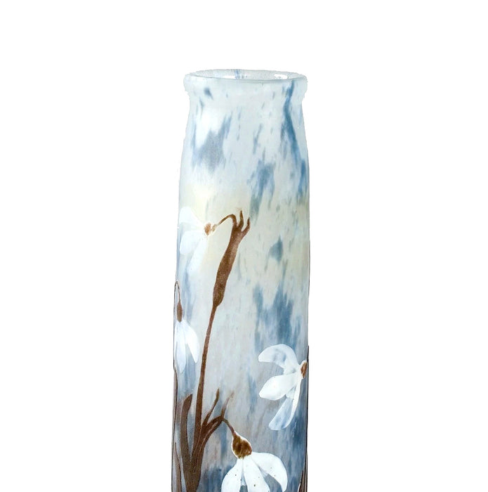 Daum Nancy "Snow Drop" Cameo Glass Vase