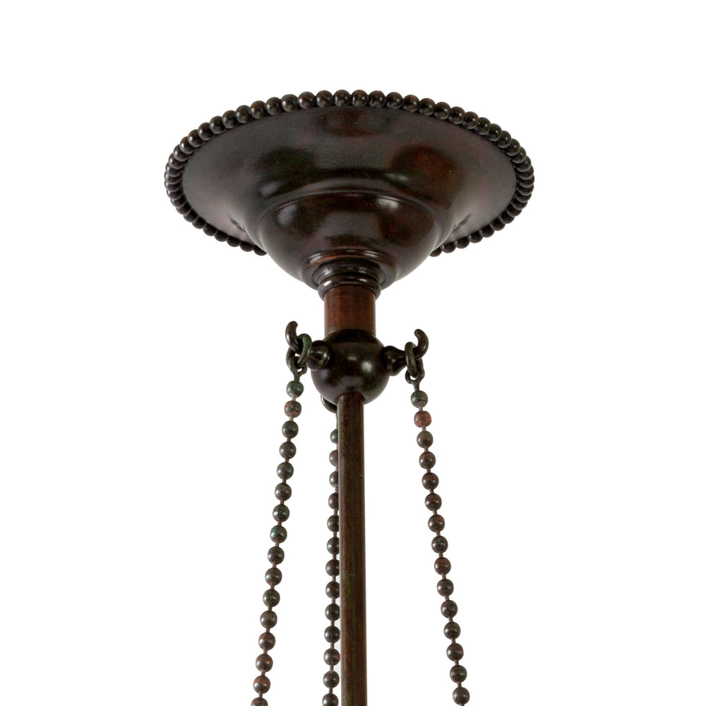 
                      
                        Macklowe Gallery Pair of Tiffany Studios New York "Globe" Glass and Bronze Chandeliers
                      
                    