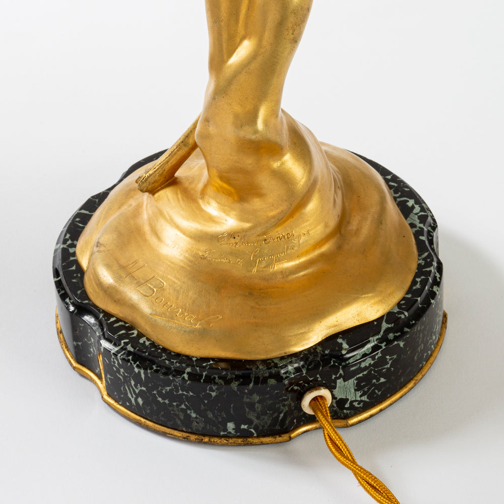 
                      
                        Macklowe Gallery Maurice Bouval Pair of Gilt Bronze "Obsession et Reve" Candelabra
                      
                    