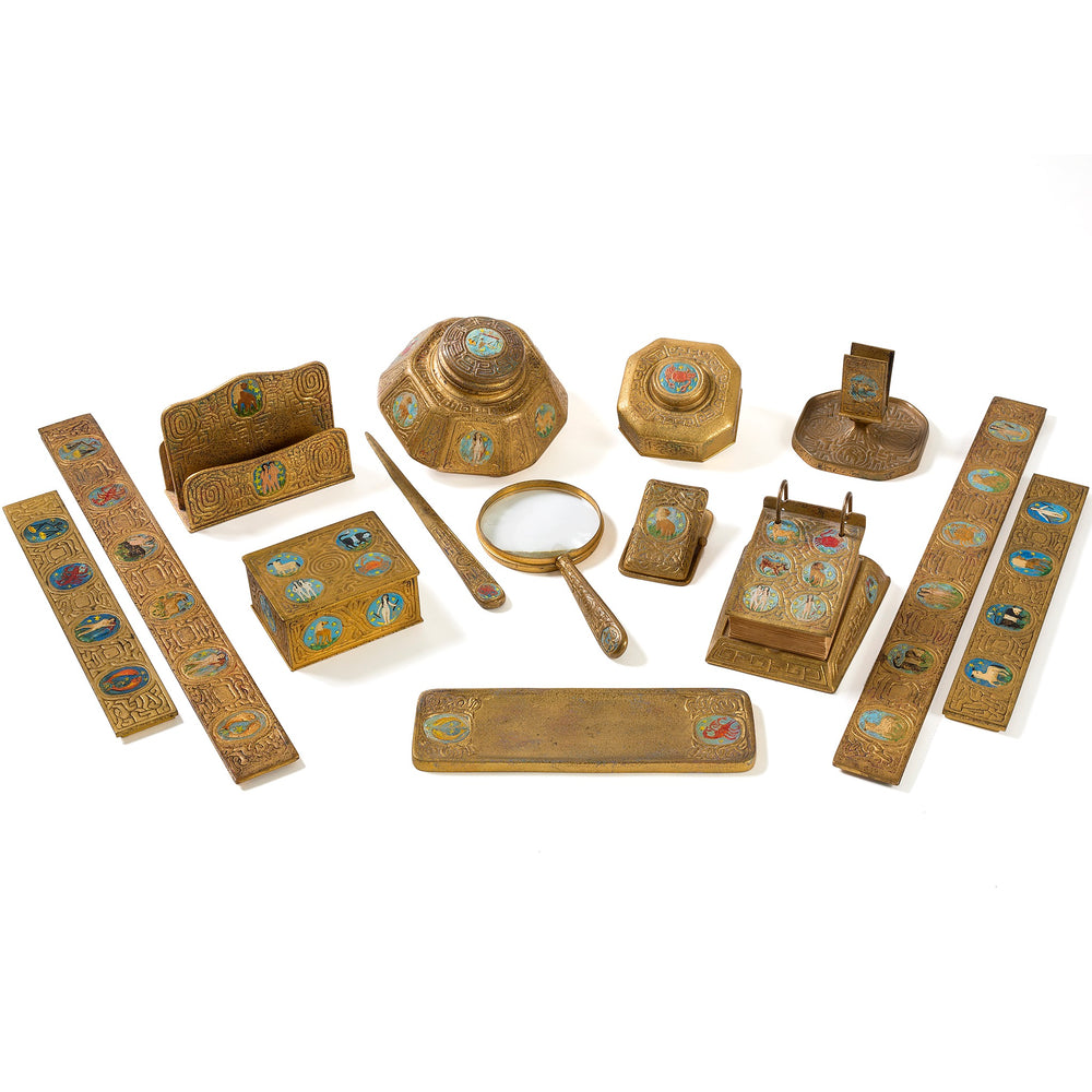 
                      
                        Macklowe Gallery Tiffany Studios New York "Zodiac" Match Box Holder
                      
                    