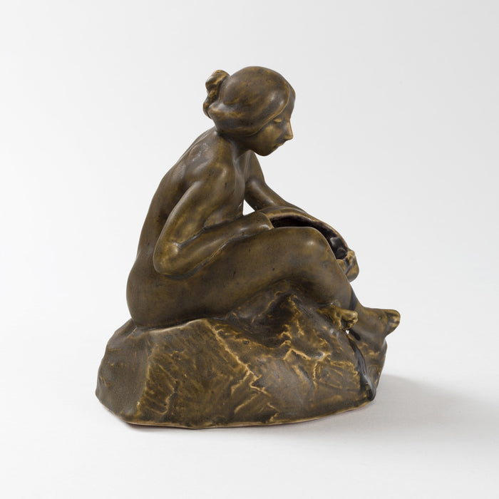 Macklowe Gallery François-Rupert Carabin "Femme au Pieuvre" Glazed Ceramic Inkwell