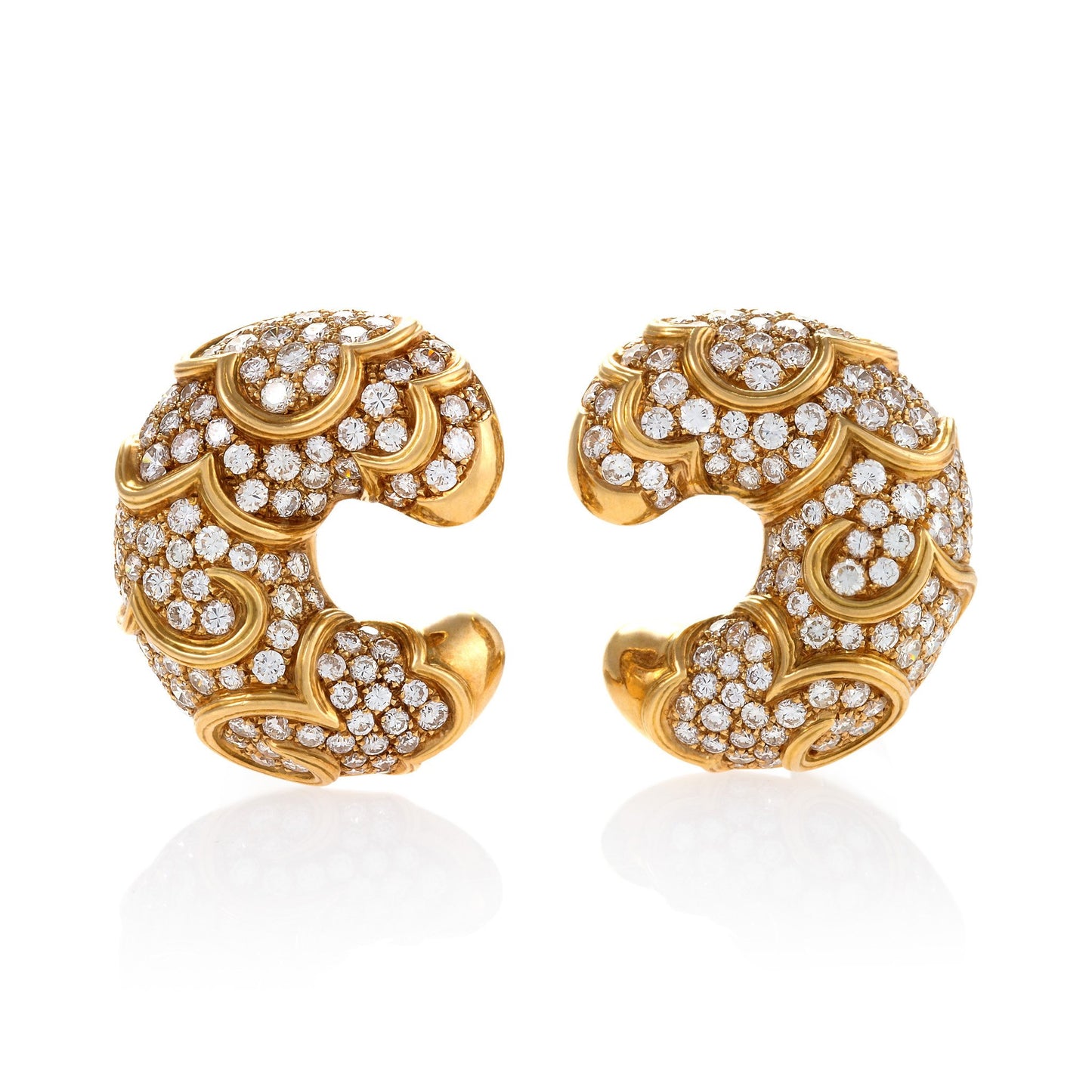 Macklowe Gallery Marina B Gold and Diamond "Onda" Earrings