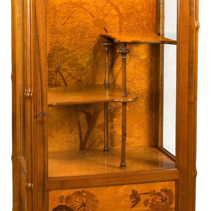 Macklowe Gallery Émile Gallé "Ombelliféres" Fruitwood Marquetry Vitrine