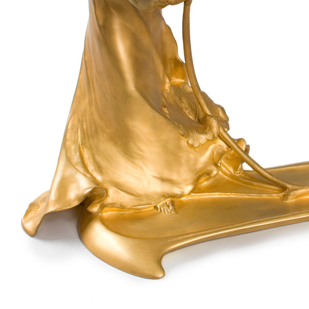 
                      
                        Macklowe Gallery Charles Korschann Lighted Gilt Bronze Figural Sculpture and Inkwell
                      
                    