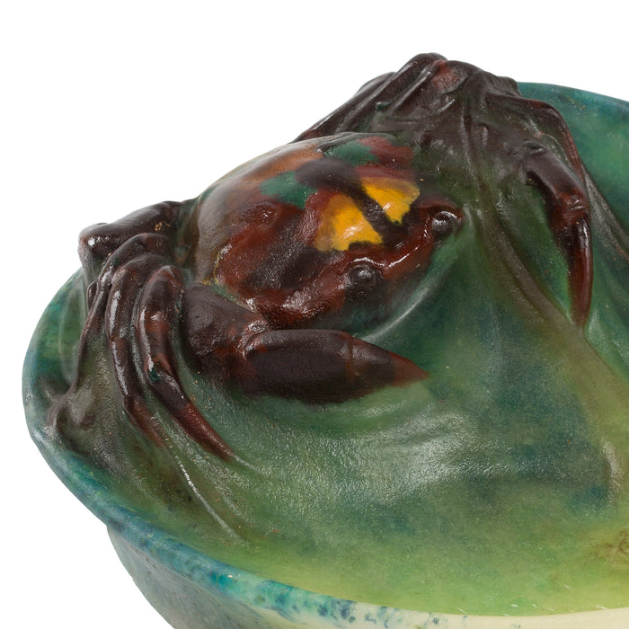 Amalric Walter Small "Crabe" Pâte de Verre Vide-Poche Glass Dish